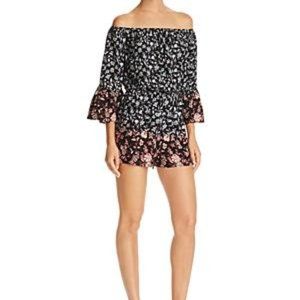 NWT Aqua Floral Off Shoulder Romper - SZE XS